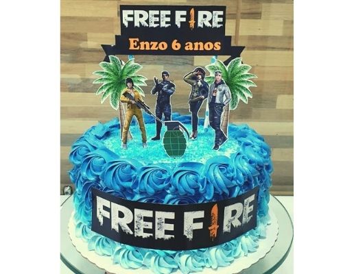 Topo de Bolo Free Fire Personalizado com Nome e Idade